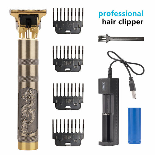 Электрическая машинка для стрижки волос T9 с зарядным устройством и рисунком дракона 53000₽