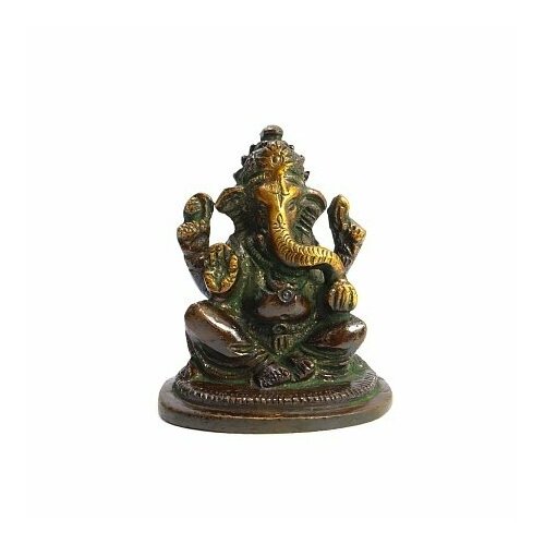 Ганеш VIK-BG-21 благославляющий на процветание и удачу Gold Red бронза h-6,5см L-5см 188g