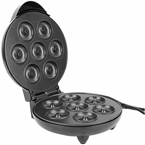 Мини-машина для изготовления пончиков 7 пончиков электрическая машина для изготовления пончиков с двусторонним подогревом для завтрака закусок десертов мультипекаря для бельгийских вафель сэндвичей для гурманов черный 1815600₽