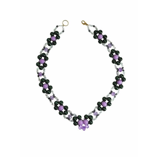 Колье Piperita, длина 49 см, фиолетовый, зеленый