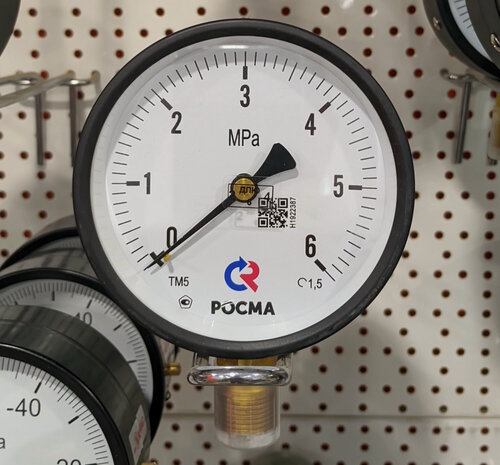 Изображение товара Манометр технический ТМ-510Р - 6 МПа, IP40, М20х1,5, поверка 04.2025 по 04.2027г.