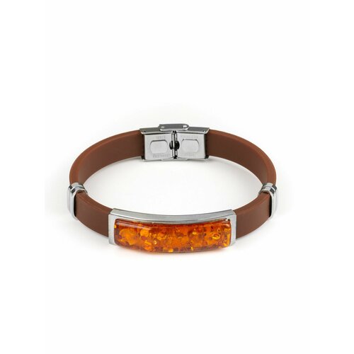 Браслет, янтарь, золотистый, оранжевый, коричневый
