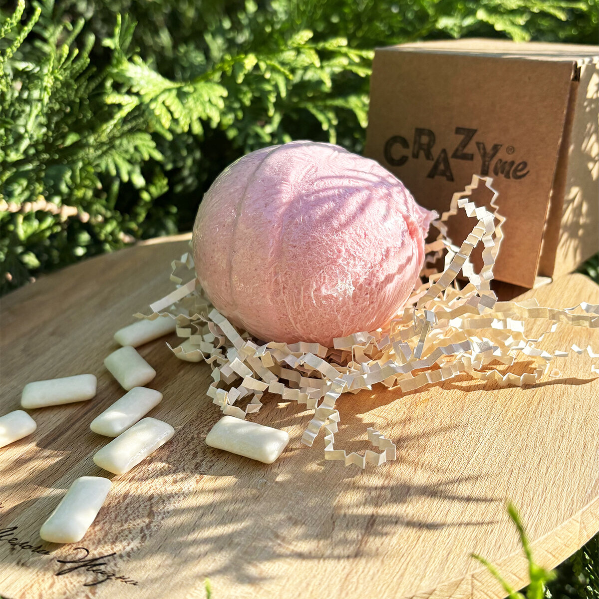 CRAZYme бомбочка для ванны Бабл Гам 155 г — фото 1