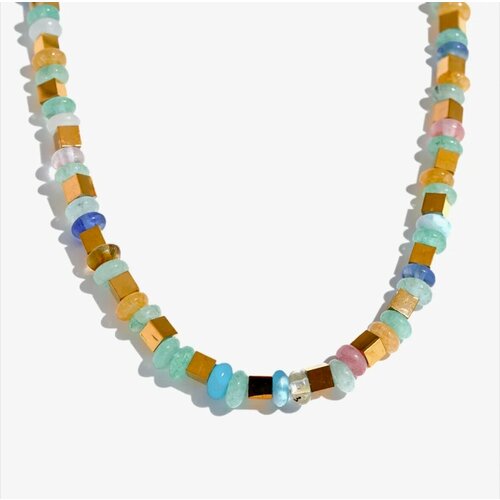 Бусы SORONA, длина 37 см, голубой/золотой