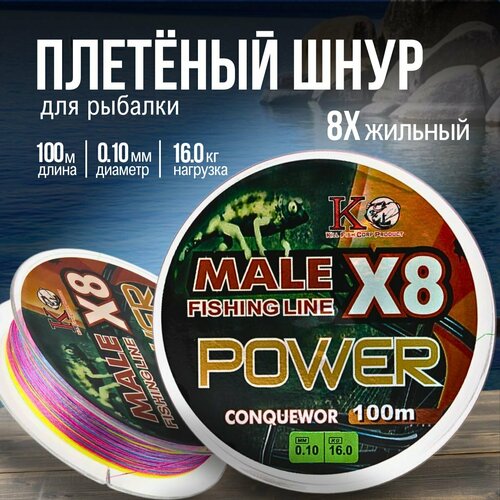 Плетенка для рыбалки, для спиннинга и фидера, восьмижильная, 100м, диаметр 0.28мм, выдерживает 51 килограмм!