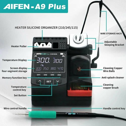 Паяльная станция Aifen A9 Plus T210 3 жала 13041₽