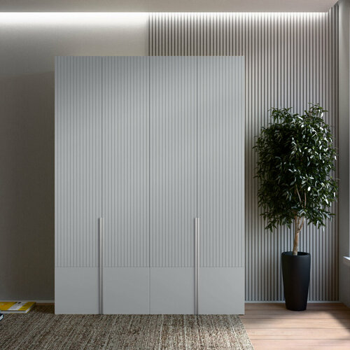 Шкаф Викен МДФ четырехсекционный Светло-серый DM811-6Т глянец - Белый Фасадный 0101 19045220 88120₽