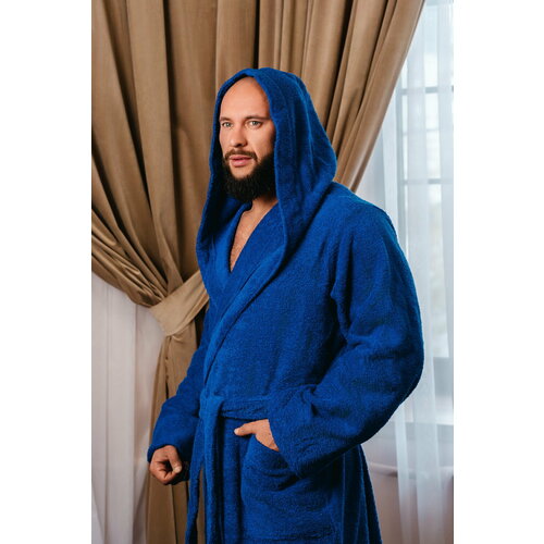 фото Халат bio-textiles, размер 44-46, васильковый