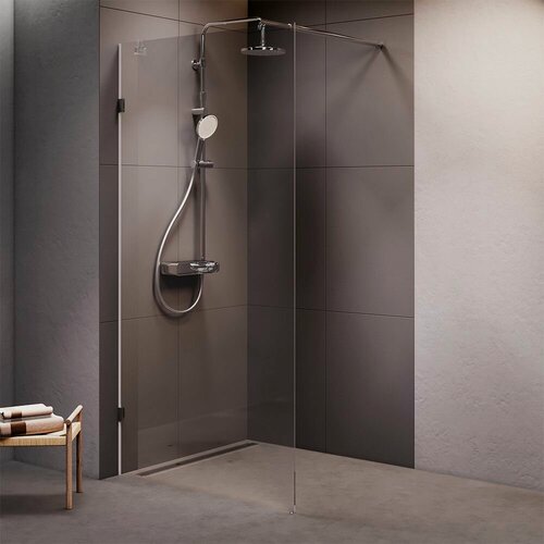 Изображение товара Душевая перегородка AM.PM X-Joy, 100x195, стекло прозрачное, фурнитура матовый хром