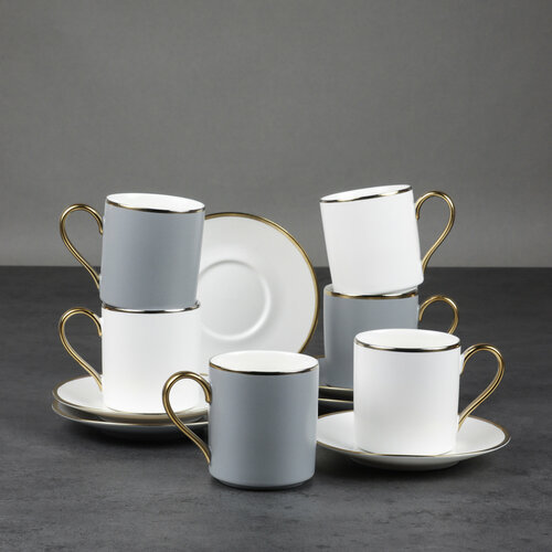 Набор чайный фарфоровый 12 предметов на 6 персон, 250 мл, MILLIMI