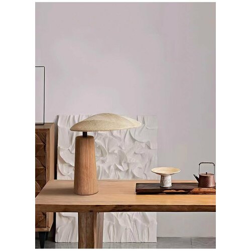 Японская настольная лампа в стиле ваби-саби, деревянная атмосферная лампа 25*20*30 см