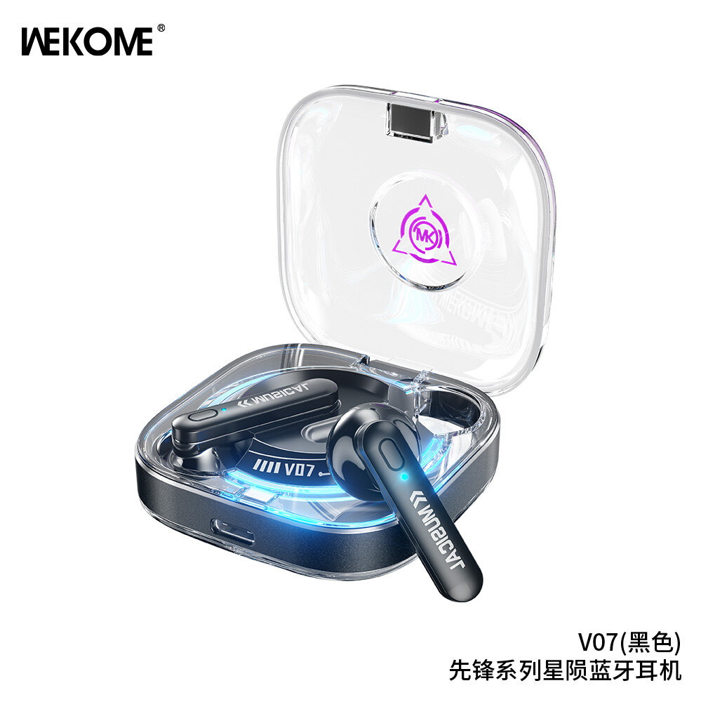 Наушники беспроводные игровые Wekome V07, чёрные, с композитной диафрагмой