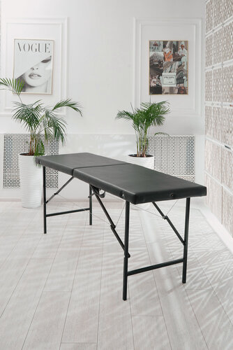 Изображение товара Кушетка MyStyleGroup с подушкой в комплекте, искусственная кожа, стальной каркас, 180х60 см, высота 70 см