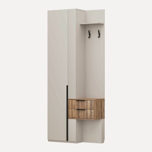 Изображение товара Шкаф Аквилон "Чарли №5", с ящиками, бежевый, ЛДСП, минимализм