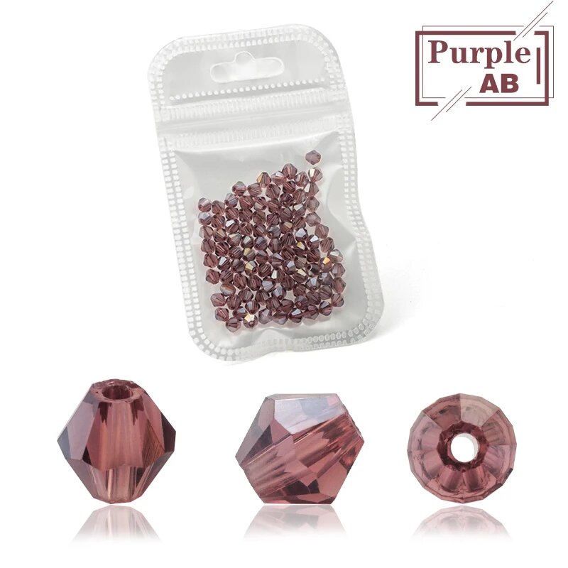 Хрустальные бусины QIAO 4 мм, purple ab