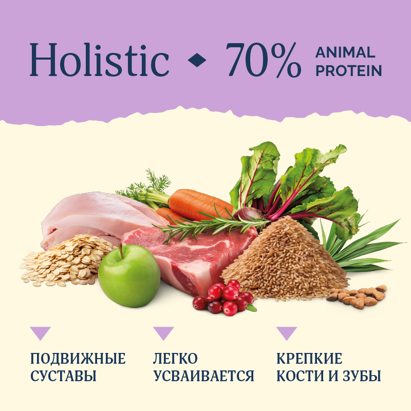 AVANCE holistic набор: Полнорационный сухой корм для взрослых собак крупных пород, с ягненком, индейкой и бурым рисом, 2 шт*3 кг — фото 1