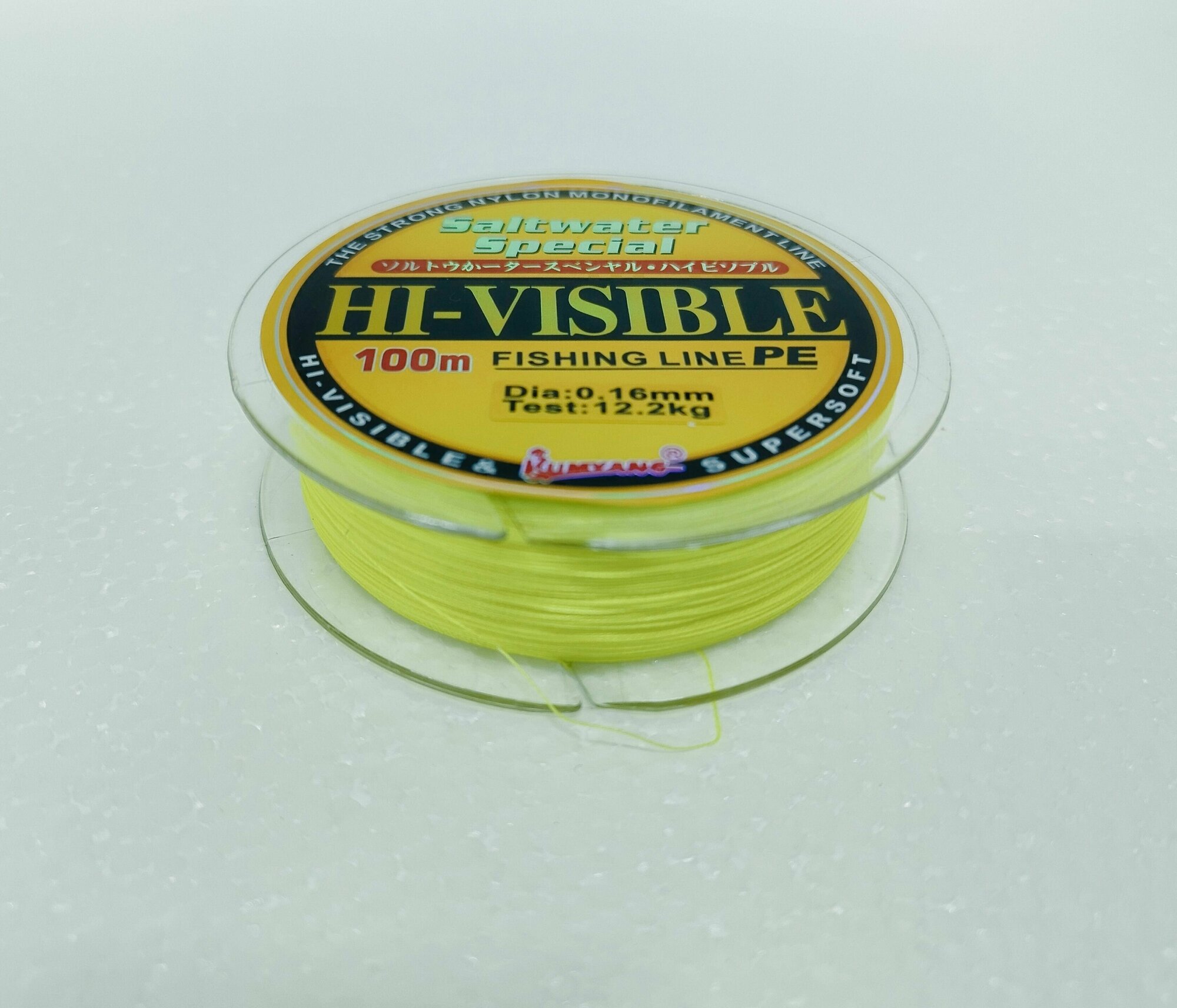 Шнур плетеный Kumyang HI-VISIBLE 0.2 мм 17.7кг 100 м желтый (плетенка)