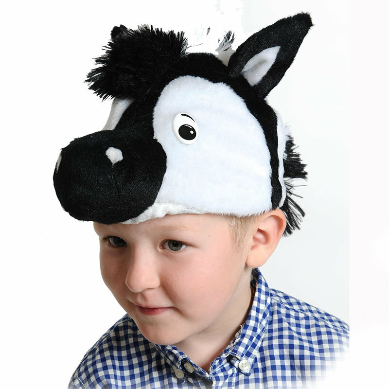 Шапочка Карнавалофф Зебренок 4017, полиэстер, хлопок, для мальчиков, 52-54 размер, белая/черная