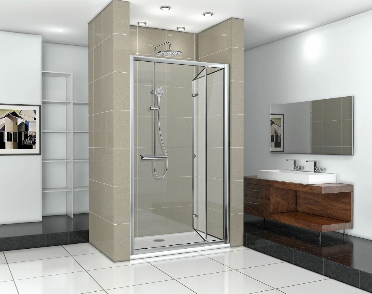 Душевая дверь в нишу Ceruttispa BELLA D91T (90х195 см)
