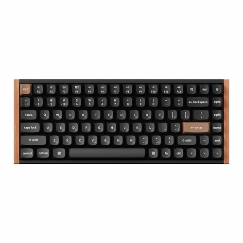 Беспроводная клавиатура с магнитными переключателями Keychron K2H-Q1-RU, 84 клавиши, Gateron 2.0 magnetic switch Nebula, RGB, Hot-Swap, Алюминий + дерево