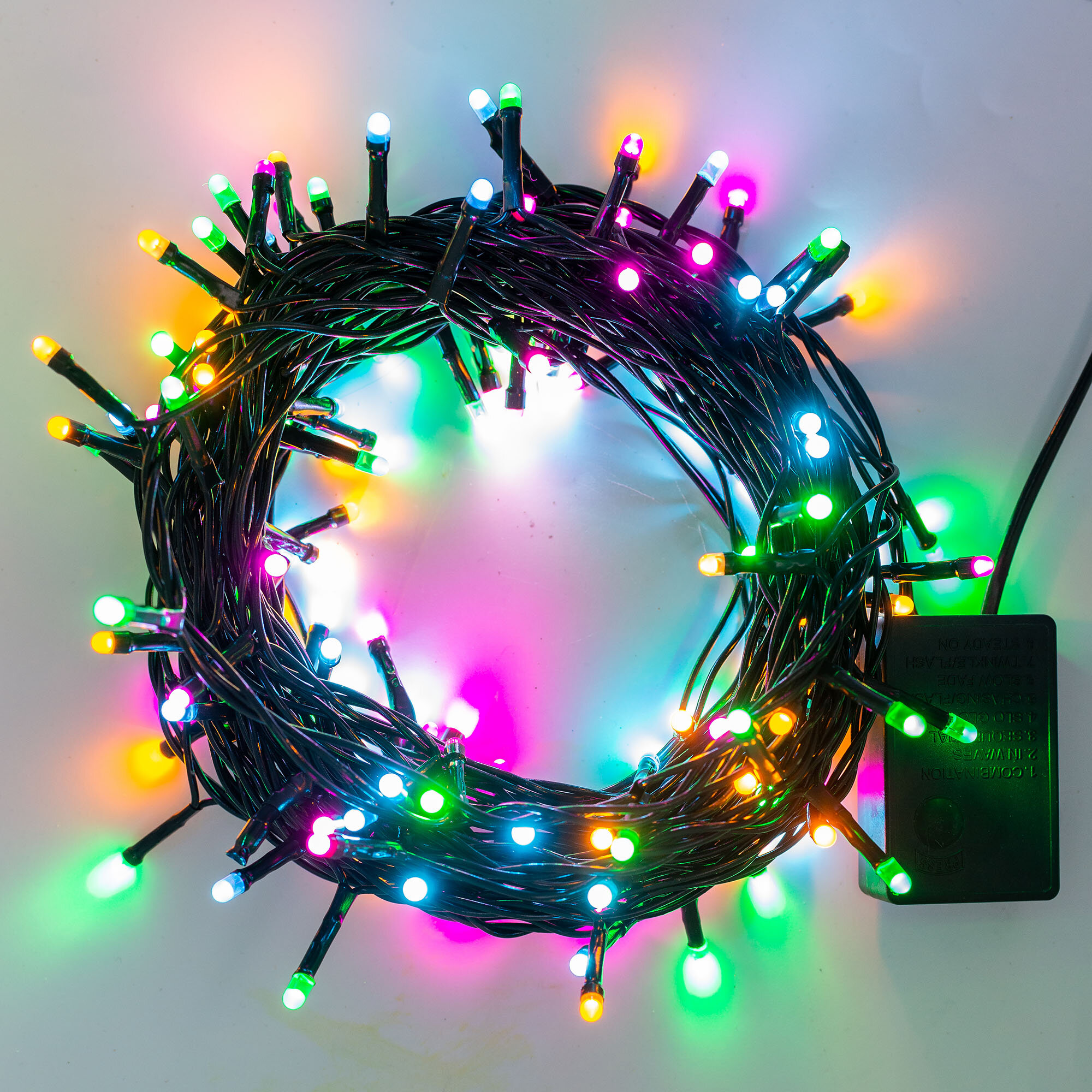 Гирлянда Glos Original, необычные цвета, мультицвет, 150 светодиодных ламп, 8 режимов, длина 7.5 м