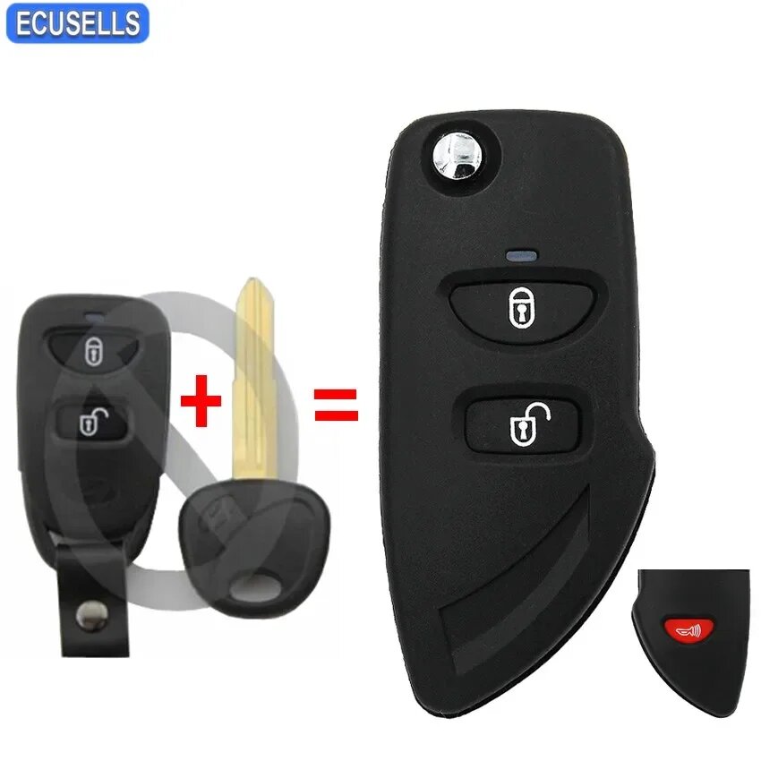 Ecusells новая Замена 2 + 1/3 Кнопка Складная фотография умная фотография для Hyundai Tucson необработанное лезвие