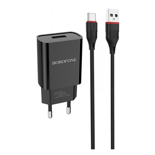 Блок питания Borofone BA20A 2.1A, USB + кабель Type- C