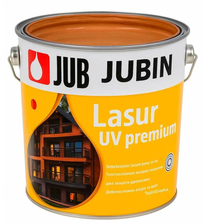 Лазурь JUB Jubin Lasur UV Premium для древесины с воском №23 махагон 10л