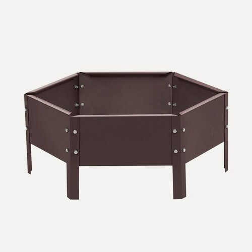 Изображение товара Клумба оцинкованная, d = 60 см, высота бортика 15 см, коричневая, Greengo