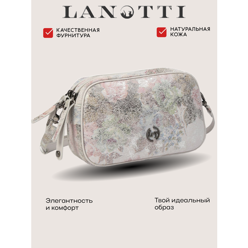 фото Сумка кросс-боди lanotti, фактура зернистая, жемчужные блики