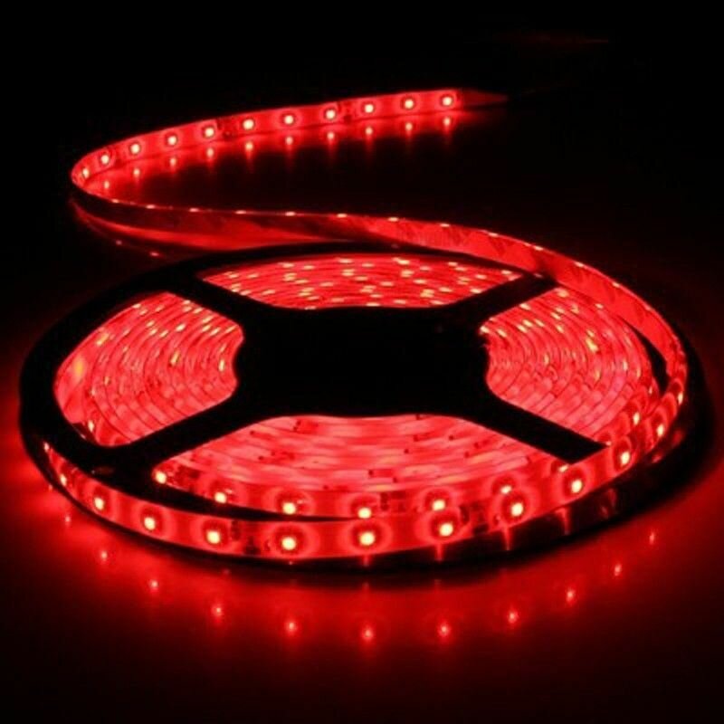 Светодиодная лента SMD 3528 RED Красный 300Led 12В IP20 4,8 Вт/м (упак5м*8мм)