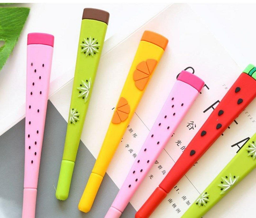 Ручка-арбуз, шариковая, силиконовая, с заменяемым стержнем, синие чернила