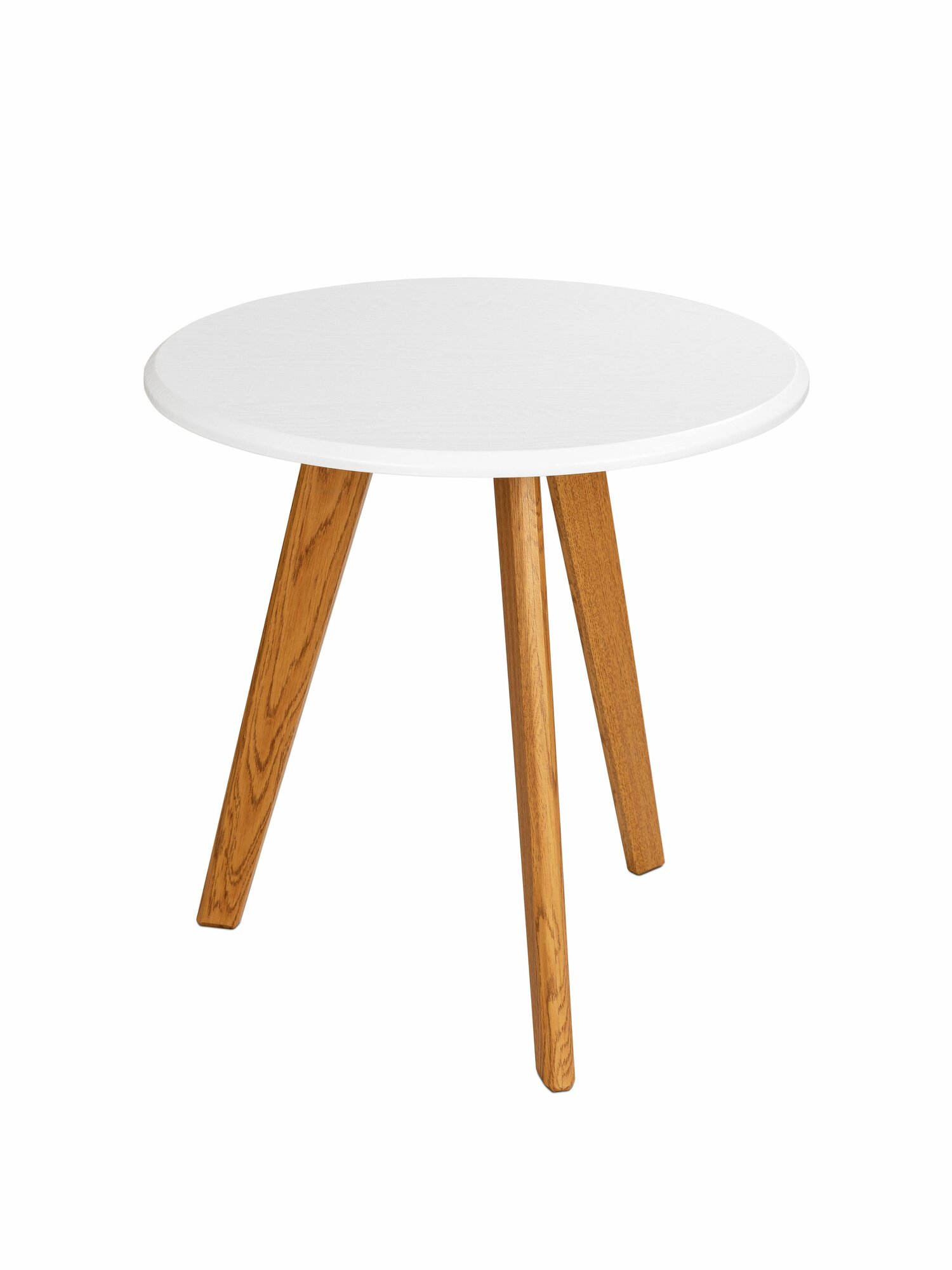 Журнальный столик круглый белый, дуб — фото 1