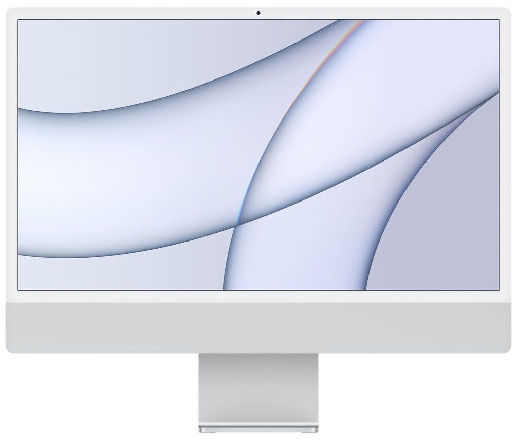 24" Моноблок Apple iMac 24" 2021 г. MGPC3RU/A, 4480x2520, Apple M1 2.064 ГГц, RAM 8 ГБ, SSD 256 ГБ, Apple M1 8-Core, MacOS, серебристый