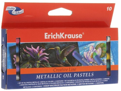 ErichKrause Масляная пастель ArtBerry Metallic 8 цветов + 2 контура 39155