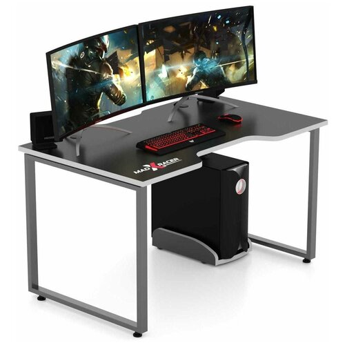 MaDXRacer игровой стол King GTS, ШхГхВ: 155х87х75 см, цвет: черный с красной кромкой