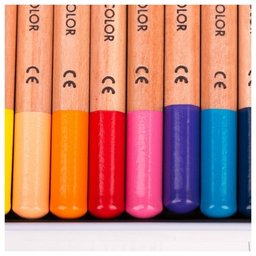 Набор цветных карандашей MILAN 12 цв, грифель 3.5 мм, в металлической упаковке - фото №9