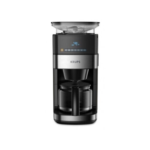 Кофеварка капельная Krups Grind Aroma KM832810 1000Вт черныйсеребристый 3237000₽