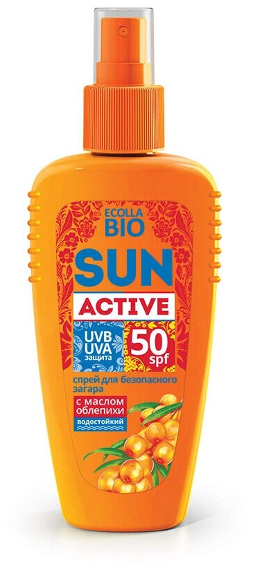 Биокон Ecolla Bio Sun Active спрей для безопасного загара SPF 50