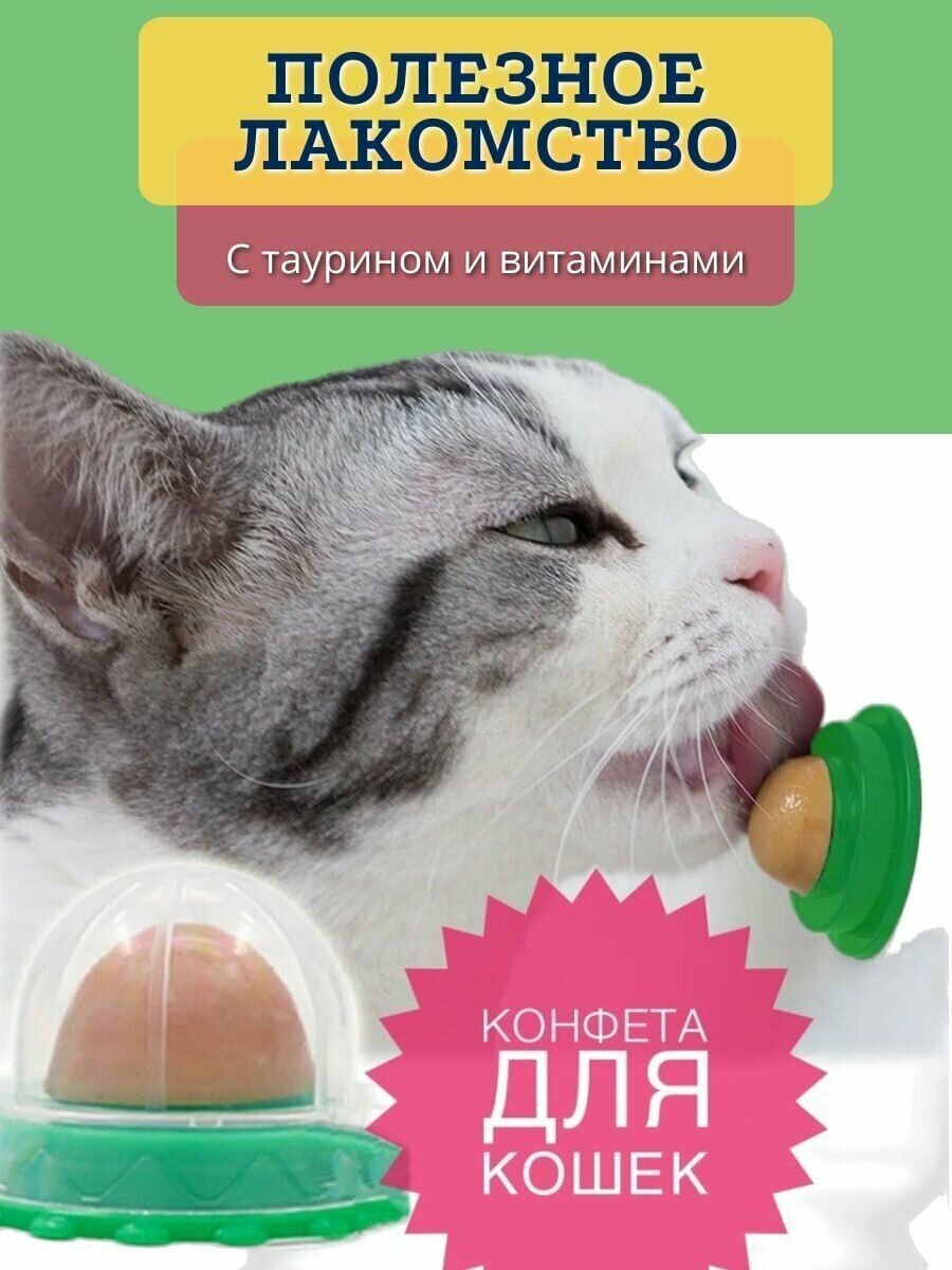 Лакомство для кошек, Игрушка для котят, Леденец для котов с витаминами Конфета-шар - фотография № 1