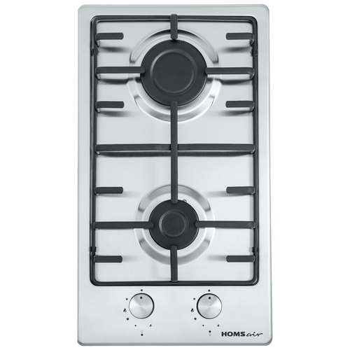 Газовая домино HOMSair домино газ 2 конфорки решетки чугун автоподжиг нержавеющая сталь 621900₽
