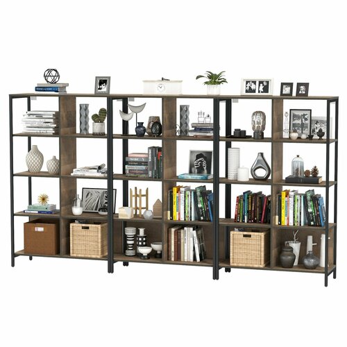 Трувор три стеллажа 13.151.02, цвет дуб гранж песочный/интра, ШхГхВ 270х37х146 см.