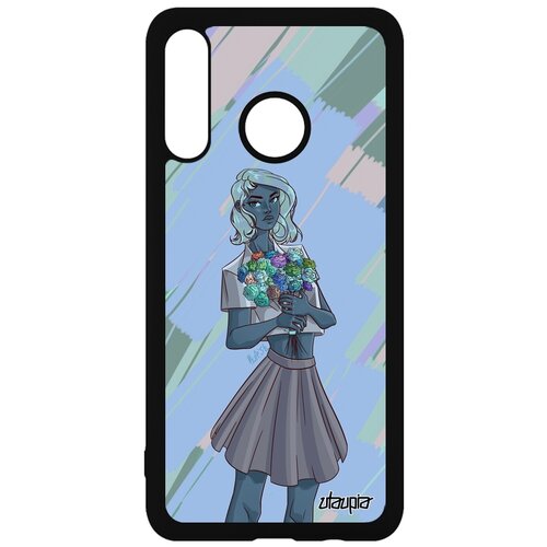 фото Чехол для huawei p30 lite, "девушка и цветы" букет портрет utaupia