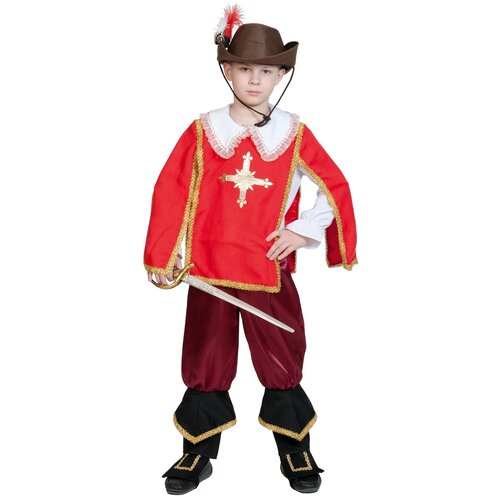 фото Костюм карнавалoff мушкетер портос (5070), красный, размер 116-122