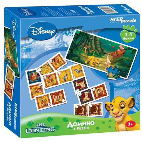 настольная игра ребус зри в корень грамматическое домино 48 карточек Step puzzle Домино Король Лев (Disney)