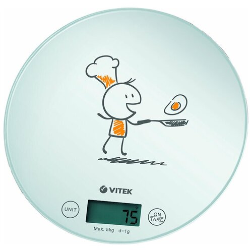 Кухонные весы VITEK VT-8018, белый весы кухонные vitek vt 8018 w рисунок