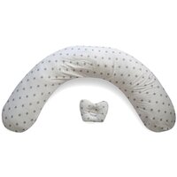 Подушка Мастерская снов для беременных V-210 MAXI материал наволочки хлопок + подушечка для малыша Бело-серые звездочки
