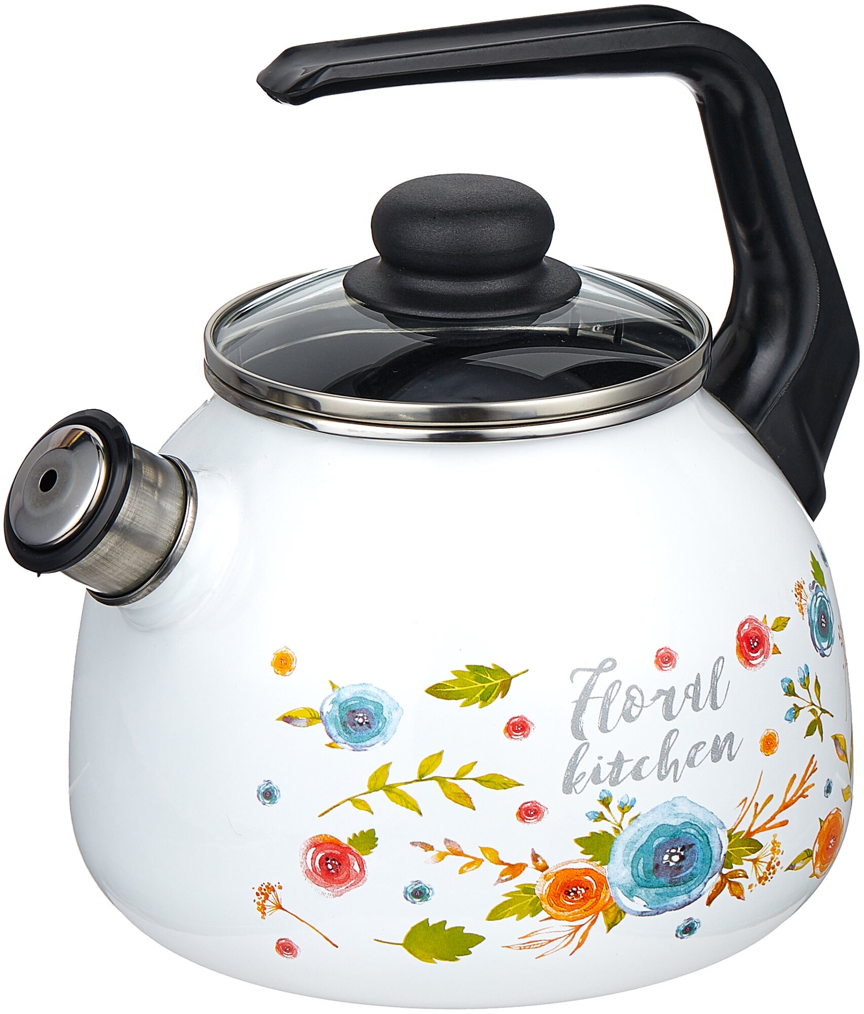 Чайник Appetite Floral kitchen со свистком 3л 4с209я