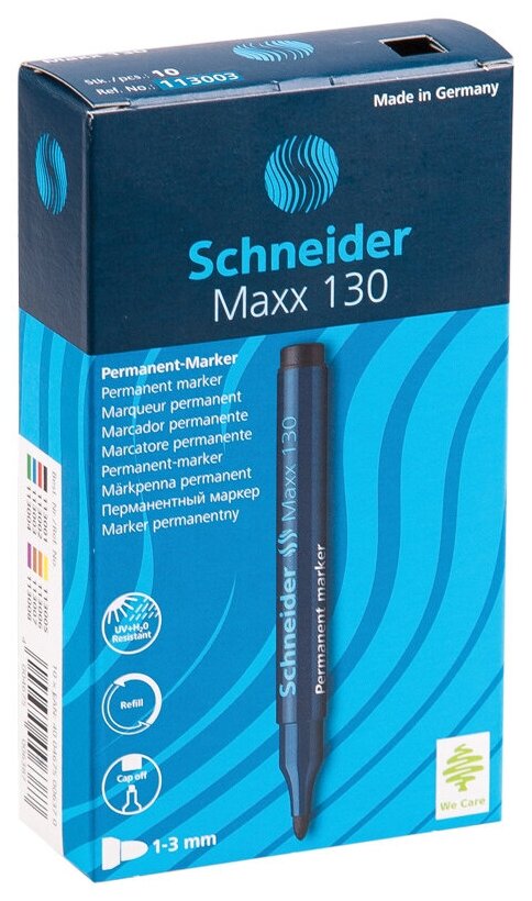 Schneider Набор синих перманентных маркеров Maxx 130 (113003), 10 шт., синий