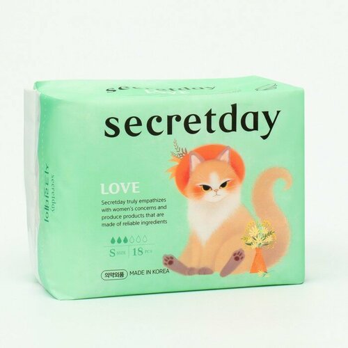 Прокладки хлопковые гигиенические Secretday Love размер S, 18 шт